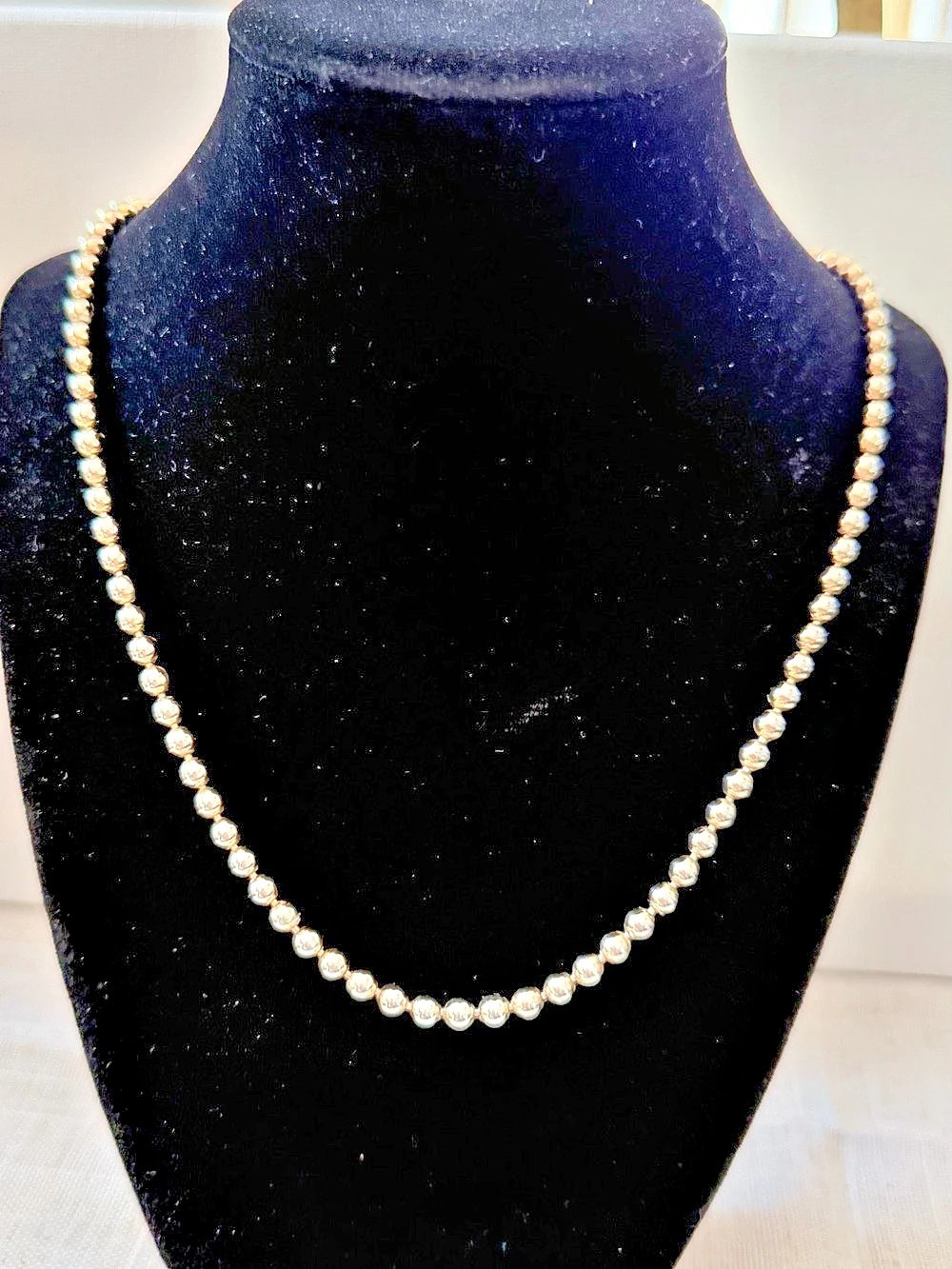 Gold-Tone real brass Beaded Chain Necklace